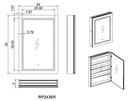 Aquadom 24" x 36" x 5" Right Hinge Royale Plus LED Lighted Mirror Glass Medicine Cabinet for Bathroom Defogger Dimmer Outlet RP-2436R