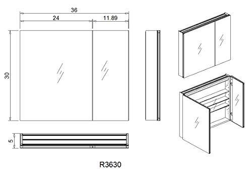 Aquadom 36" x 30" x 5" Royale Medicine Mirror Glass Cabinet for Bathroom R-3630