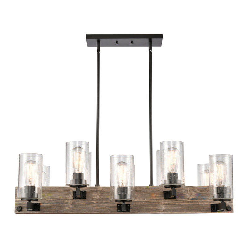 Innovations Lighting Diego 10 Light 37" Island Light 424-10CH-BK-G4454-LED