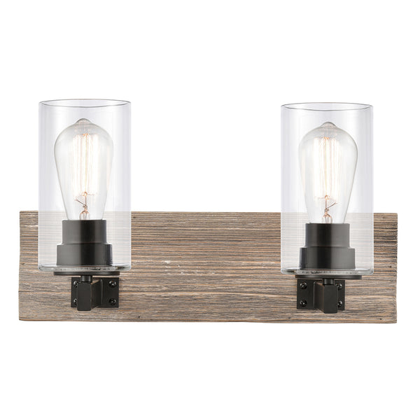 Diego Bath Vanity Light shown in the Matte Black finish with a Clear shade