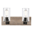 Diego Bath Vanity Light shown in the Matte Black finish with a Clear shade