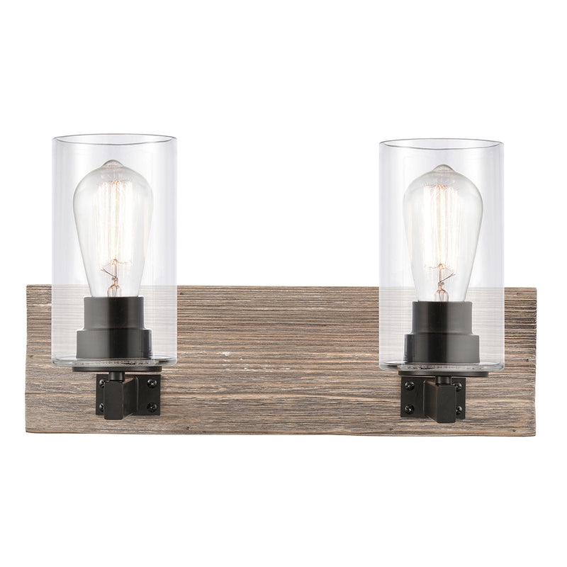 Diego Bath Vanity Light shown in the Matte Black finish with a Clear shade