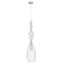 Dainolite 1 Light Pendant, Matte White Wire Frame 425-91P-WH