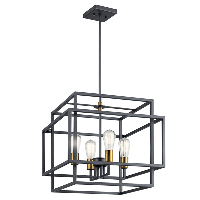 Kichler Taubert 4 Light Pendant Black 43984BK