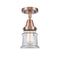 Canton Flush Mount shown in the Antique Copper finish with a Clear shade