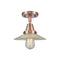 Halophane Flush Mount shown in the Antique Copper finish with a Clear Halophane shade