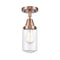 Dover Flush Mount shown in the Antique Copper finish with a Clear shade