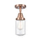 Dover Flush Mount shown in the Antique Copper finish with a Seedy shade