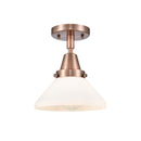 Caden Flush Mount shown in the Antique Copper finish with a Matte White shade