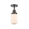 Dover Flush Mount shown in the Oil Rubbed Bronze finish with a Matte White shade