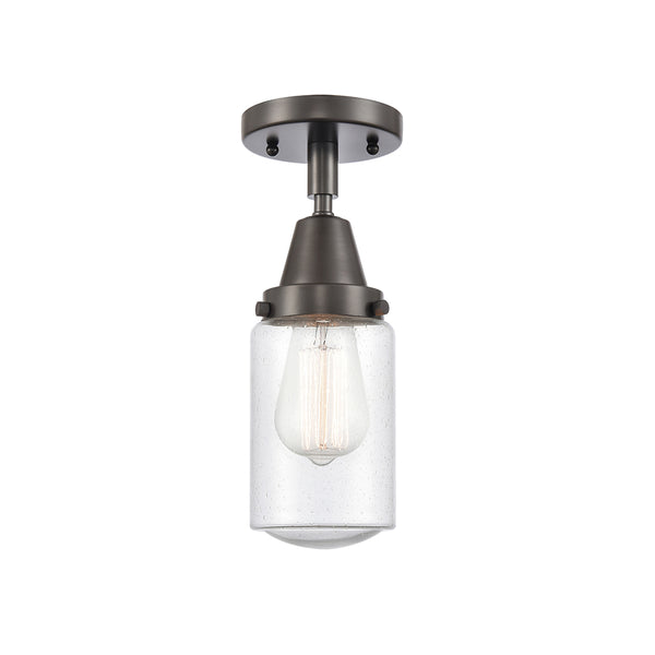 Dover Flush Mount shown in the Oil Rubbed Bronze finish with a Seedy shade
