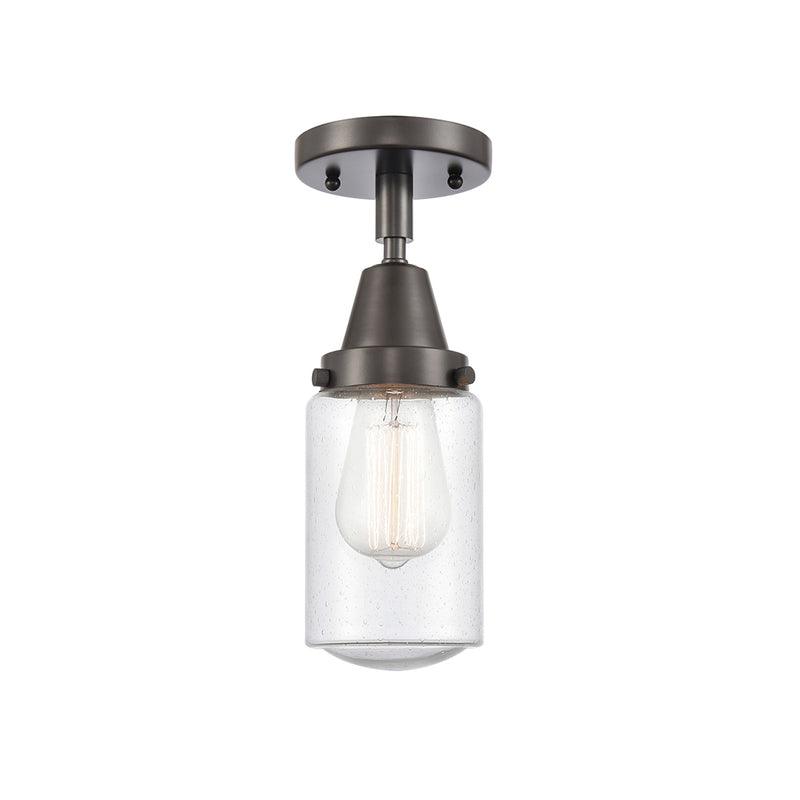 Dover Flush Mount shown in the Oil Rubbed Bronze finish with a Seedy shade
