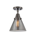 Cone Flush Mount shown in the Oil Rubbed Bronze finish with a Plated Smoke shade