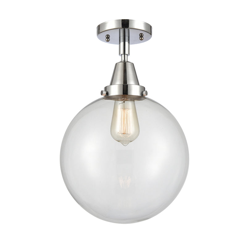 Beacon Flush Mount shown in the Polished Chrome finish with a Clear shade