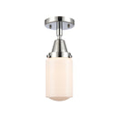 Dover Flush Mount shown in the Polished Chrome finish with a Matte White shade