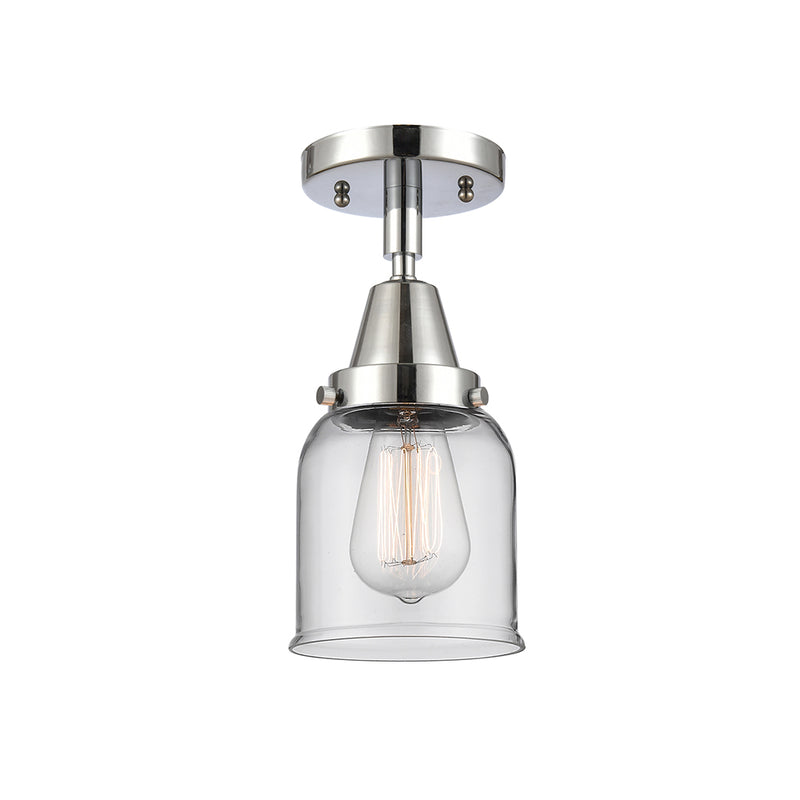 Bell Flush Mount shown in the Polished Chrome finish with a Clear shade