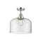 Bell Flush Mount shown in the Polished Chrome finish with a Clear shade