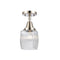 Colton Flush Mount shown in the Polished Nickel finish with a Clear Halophane shade