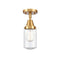 Dover Flush Mount shown in the Satin Gold finish with a Seedy shade