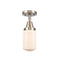 Dover Flush Mount shown in the Brushed Satin Nickel finish with a Matte White shade