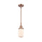Dover Mini Pendant shown in the Antique Copper finish with a Matte White shade