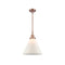 Cone Mini Pendant shown in the Antique Copper finish with a Matte White shade