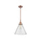 Cone Mini Pendant shown in the Antique Copper finish with a Seedy shade
