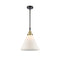 Cone Mini Pendant shown in the Black Antique Brass finish with a Matte White shade