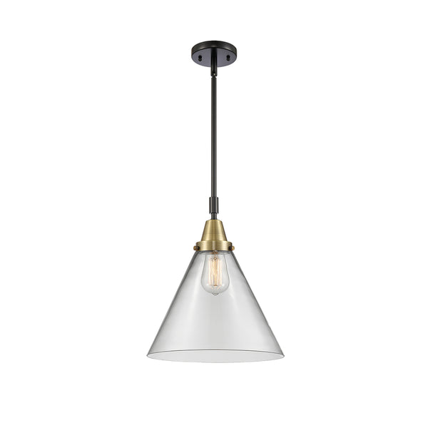 Cone Mini Pendant shown in the Black Antique Brass finish with a Clear shade