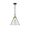 Cone Mini Pendant shown in the Black Antique Brass finish with a Clear shade