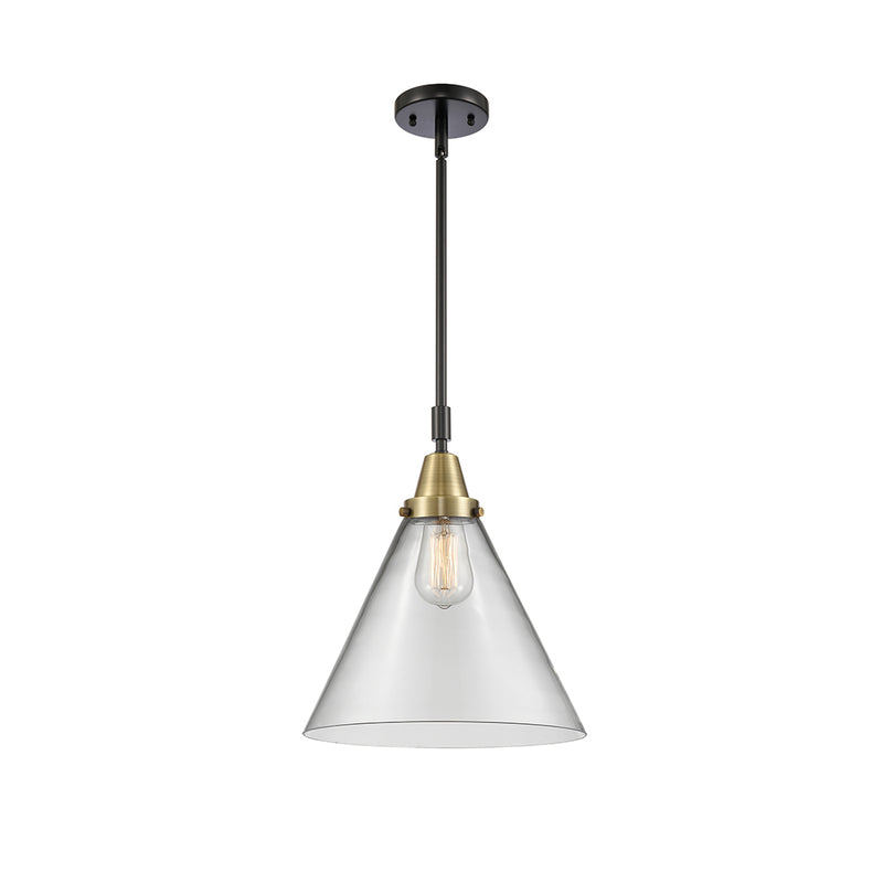 Cone Mini Pendant shown in the Black Antique Brass finish with a Clear shade