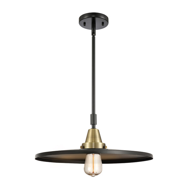 Appalachian Mini Pendant shown in the Black Antique Brass finish with a Matte Black shade