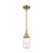 Dover Mini Pendant shown in the Brushed Brass finish with a Seedy shade