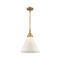 Cone Mini Pendant shown in the Brushed Brass finish with a Matte White shade
