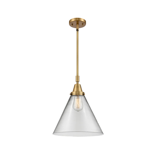 Cone Mini Pendant shown in the Brushed Brass finish with a Clear shade