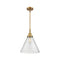 Cone Mini Pendant shown in the Brushed Brass finish with a Seedy shade