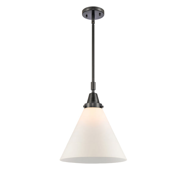 Cone Mini Pendant shown in the Matte Black finish with a Matte White shade