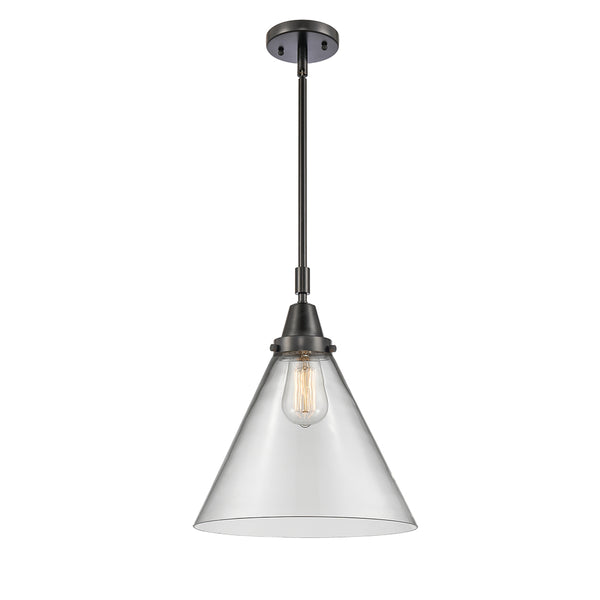 Cone Mini Pendant shown in the Matte Black finish with a Clear shade