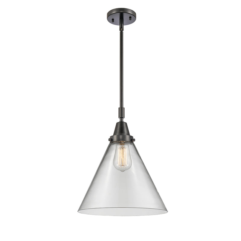 Cone Mini Pendant shown in the Matte Black finish with a Clear shade