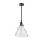 Cone Mini Pendant shown in the Matte Black finish with a Seedy shade