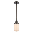 Dover Mini Pendant shown in the Oil Rubbed Bronze finish with a Matte White shade