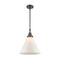 Cone Mini Pendant shown in the Oil Rubbed Bronze finish with a Matte White shade