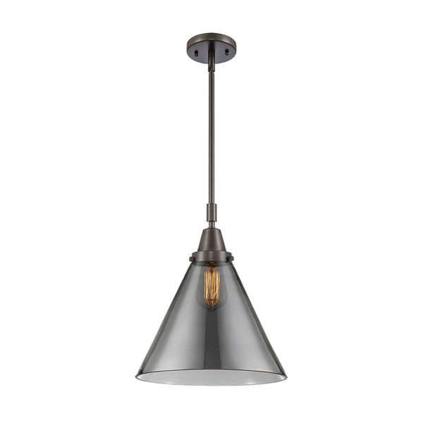 Cone Mini Pendant shown in the Oil Rubbed Bronze finish with a Plated Smoke shade