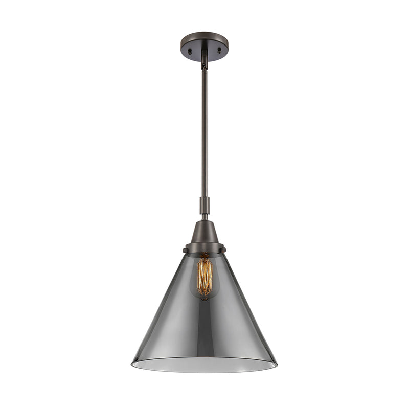 Cone Mini Pendant shown in the Oil Rubbed Bronze finish with a Plated Smoke shade