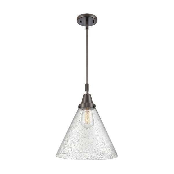 Cone Mini Pendant shown in the Oil Rubbed Bronze finish with a Seedy shade