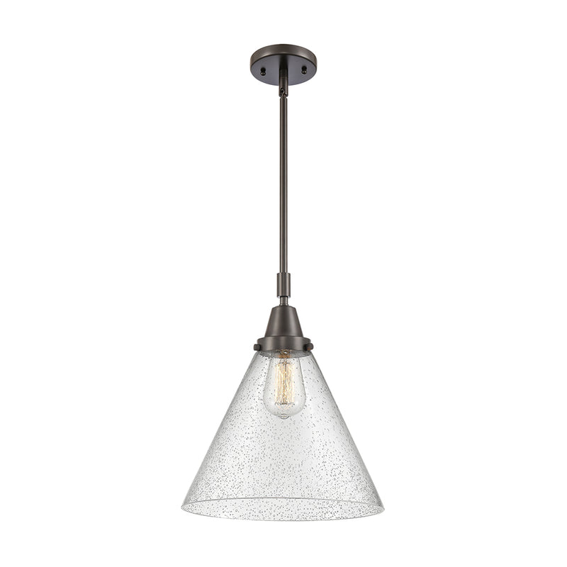 Cone Mini Pendant shown in the Oil Rubbed Bronze finish with a Seedy shade