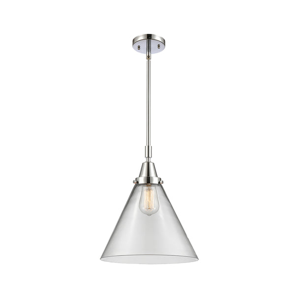 Cone Mini Pendant shown in the Polished Chrome finish with a Clear shade