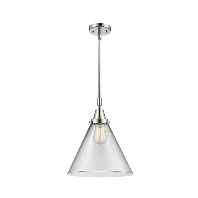 Cone Mini Pendant shown in the Polished Chrome finish with a Clear shade