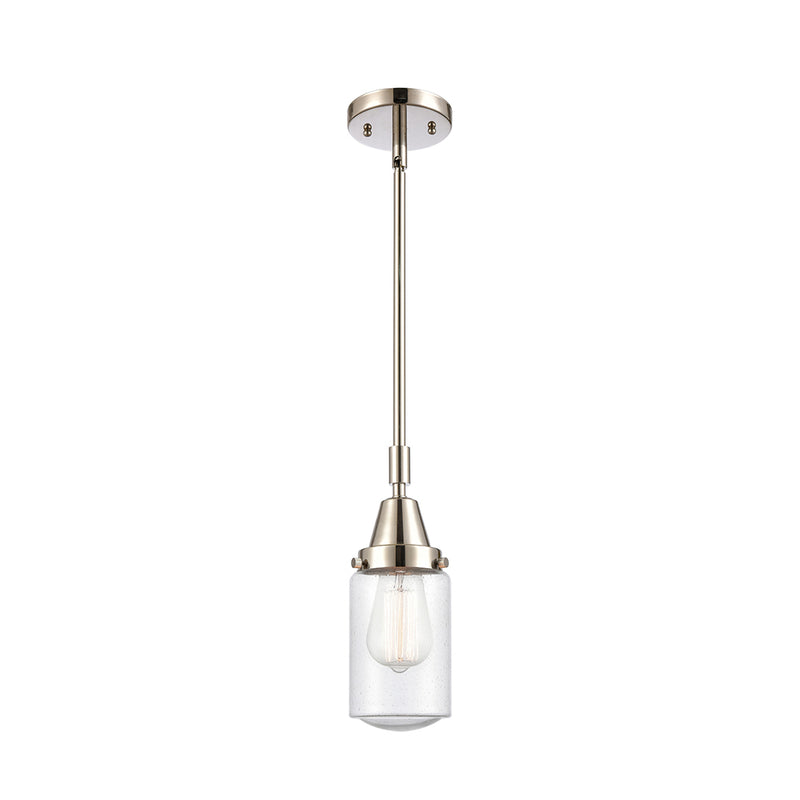 Dover Mini Pendant shown in the Polished Nickel finish with a Seedy shade