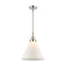 Cone Mini Pendant shown in the Polished Nickel finish with a Matte White shade